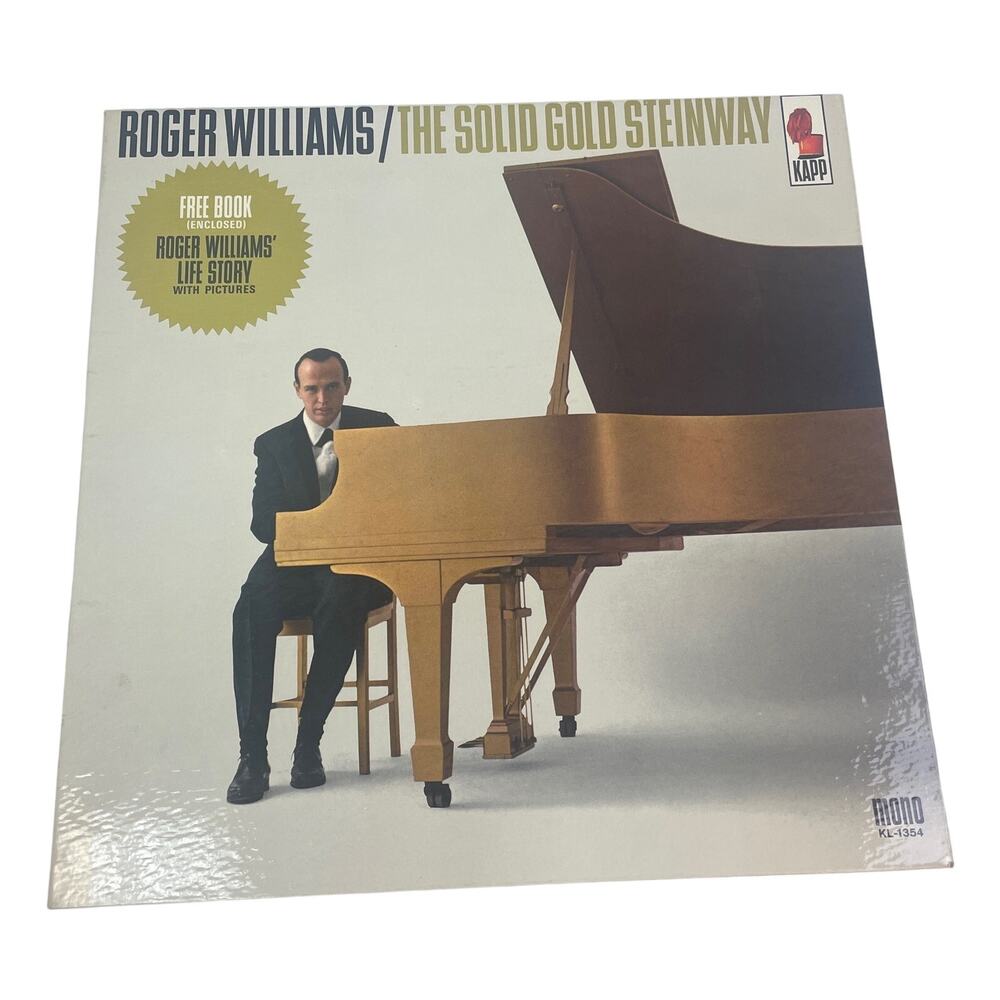 1964 Roger Williams The Solid Gold Steinway LP Vinyl Record w Life Story Book